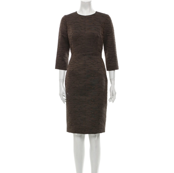 J. MENDEL DRESS 3/4 Sleeve Textured
